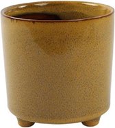 bloempot Romana 13,5 x 14 cm keramiek geel