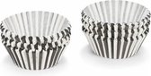 cupcakevormen 5 cm papier zwart/wit 200 stuks