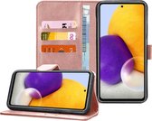 Hoesje geschikt voor Samsung Galaxy A72 - Book Case Portemonnee Hoesje Roségoud