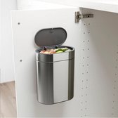 OMID HOME® -  stijlvolle prullenbak RVS- Klein formaat - 4L - badkamer - wc - keuken - kantoor prullenbak - RVS