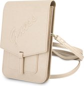 Guess 7 inch Telefoontas - Wallet Bag - Goud - Saffiano Leather