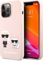 Karl Lagerfeld Telefoonhoesje voor Apple iPhone 13 Pro - Roze Back Cover - Silicone - Beschermt Telefoon