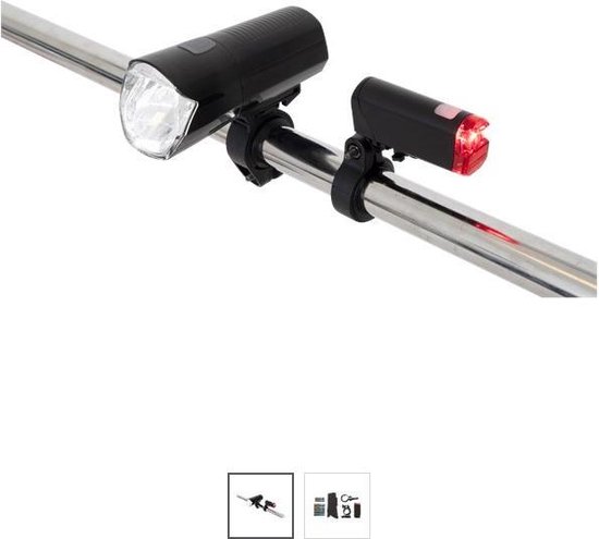 Walfort fietsverlichting-set Fietslamp Voor en Achter - Waterdicht -  Lichtstanden - Zwart | bol.com