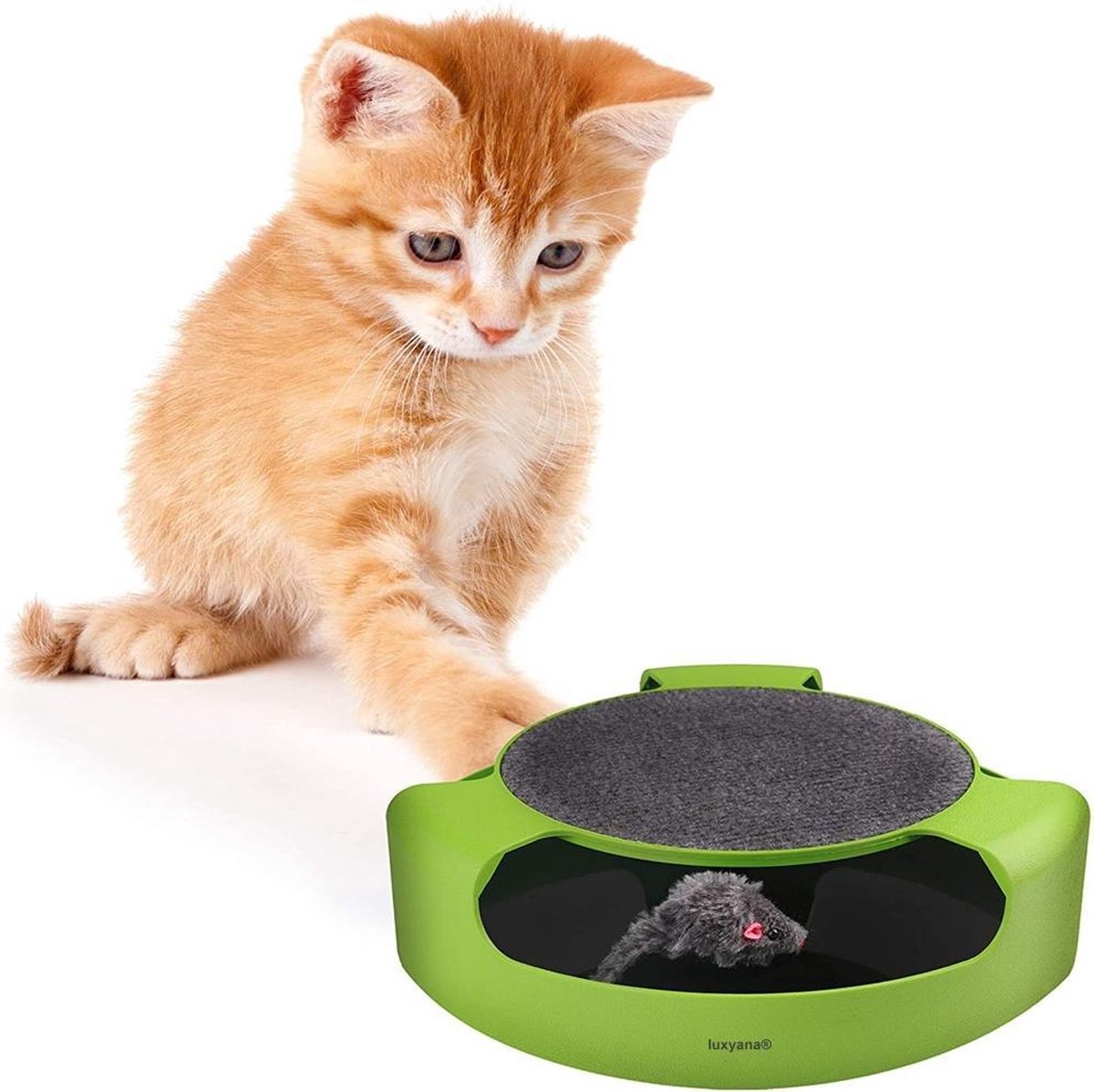 Luxyana® Kattenspeeltje 'Catch The Mouse' - Geen batterij nodig - Milieuvriendelijk kattenspeelgoed - Luxyana