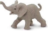 wilde dieren Afrikaanse olifant kalf junior 3,5 cm grijs
