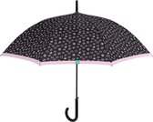 paraplu rondjesprint dames 102 cm microvezel zwart