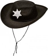 kinderhoed Cowboy zwart one size