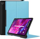 Voor Lenovo Yoga Tab 11 Custer Textuur Horizontale Flip PU Lederen Case met Houder & Slaap / Wake-up Functie (Hemelsblauw)