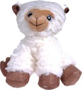 knuffelschaap junior 21 cm pluche wit/bruin