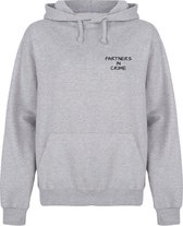 PARTNERS IN CRIME couple hoodies grijs (UNISEX - maat XL) | Matching hoodies | Koppel hoodies