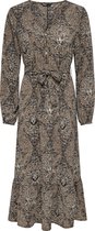 ONLY ONLNOVA LUX L/S AMY LONG DRESS AOP WVN Dames Jurk - Maat M