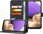 Hoesje geschikt voor Samsung Galaxy A32 5G - Book Case Portemonnee Hoesje Zwart