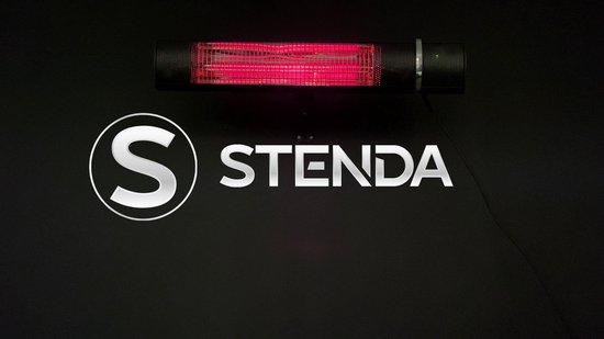 Terrasverwarmer elektrisch 2000 watt - Stenda Calor Sombra 2000 watt - Minimale rode gloed - Matzwart - elektrisch - afstandsbediening