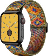 YONO Nylon Stretch Bandje geschikt voor Apple Watch Series 8 7 6 5 4 3 2 1 - 42 / 44 / 45 / 49 mm - Azteca