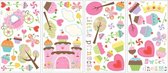 muurstickers cupcake vinyl 56 stuks