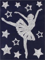 stickerset ballerina glitter 29,5 x 40 cm zilver 12-delig