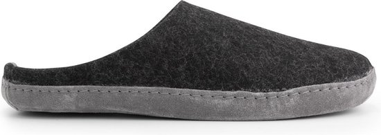 Travelin' Get-Home Heren Slip-On sloffen - Wollen pantoffels - Suede zool - Grijs - Maat 42