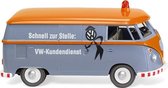 miniatuurbestelwagen Volkswagen T1 1:87 duifblauw/oranje