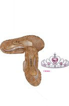 Prinsessen schoenen met hakjes Kroon Toverstaf - Goud