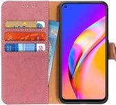 KHAZNEH Oppo A94 5G Hoesje Portemonnee Book Case Roze