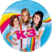 feestborden K3 junior 23 cm karton blauw 8 stuks