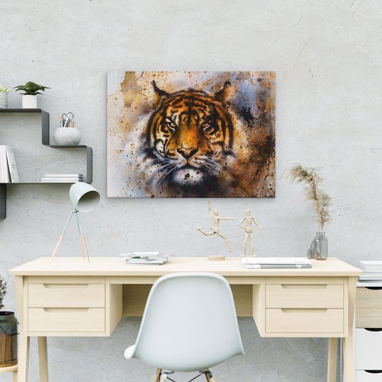 Artaza Peinture sur Toile Tigre Peint - Abstrait - 40x30 - Klein - Tableau sur Toile - Impression sur Toile