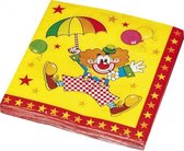 servetten clown 33 x 33 cm 20 stuks multicolor