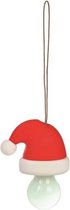 kersthanger kerstmuts lamp 5,5 x 2 cm rood/wit