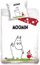 dekbedovertrek Moomi 140 x 200 cm katoen wit/rood