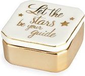 ringhouder Stars 13 x 18 cm porselein wit/goud