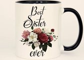 Best sister ever - Customized mokken en bekers - mokken met tekst - mokken - bekers - cadeautje - cadeau voor vrouw - cadeau vor man - keramiek servies - valentijn cadeautje voor haar - valen
