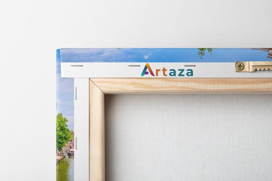 Artaza Peinture sur toile Maisons sur l'Oudegracht à Utrecht - 60x40 - Photo sur toile - Impression sur toile