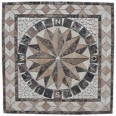 Mozaiek tegel - Medallion 67 x 67cm - Marmer - bruin creme beige 058