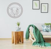 Muursticker Buffalo -  Zilver -  Ø 60 cm  -  slaapkamer  woonkamer  dieren - Muursticker4Sale