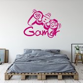 Muursticker Gamer -  Roze -  140 x 107 cm  -  baby en kinderkamer  engelse teksten - Muursticker4Sale