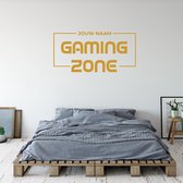 Muursticker Gaming Zone Met Naam -  Goud -  120 x 60 cm  -  baby en kinderkamer  naam stickers  alle - Muursticker4Sale