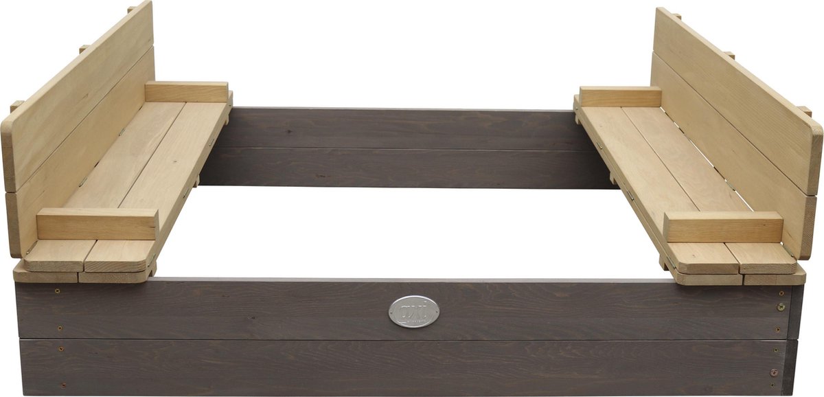 AXI Ella XL Houten Zandbak in Grijs/Bruin - Met Zitbankjes en Deksel - FSC hout - 120x120x20cm - Zandbak voor kinderen — afbeelding 11