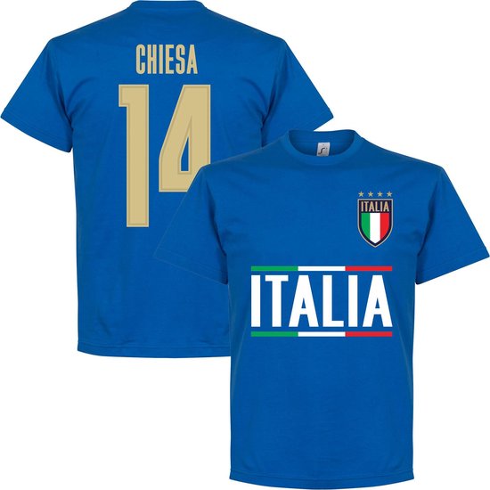 Italië Chiesa 14 Team T-Shirt - Blauw - Kinderen