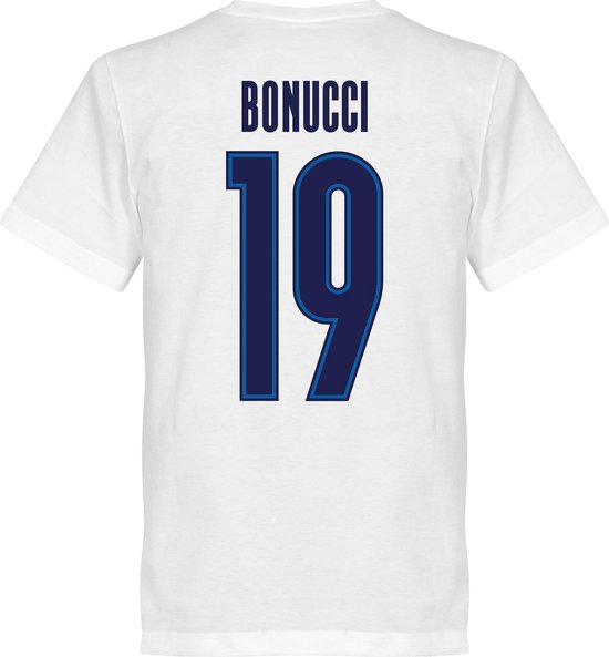 T-Shirt Italie Bonucci 19 Team - Wit / Blauw - 4XL