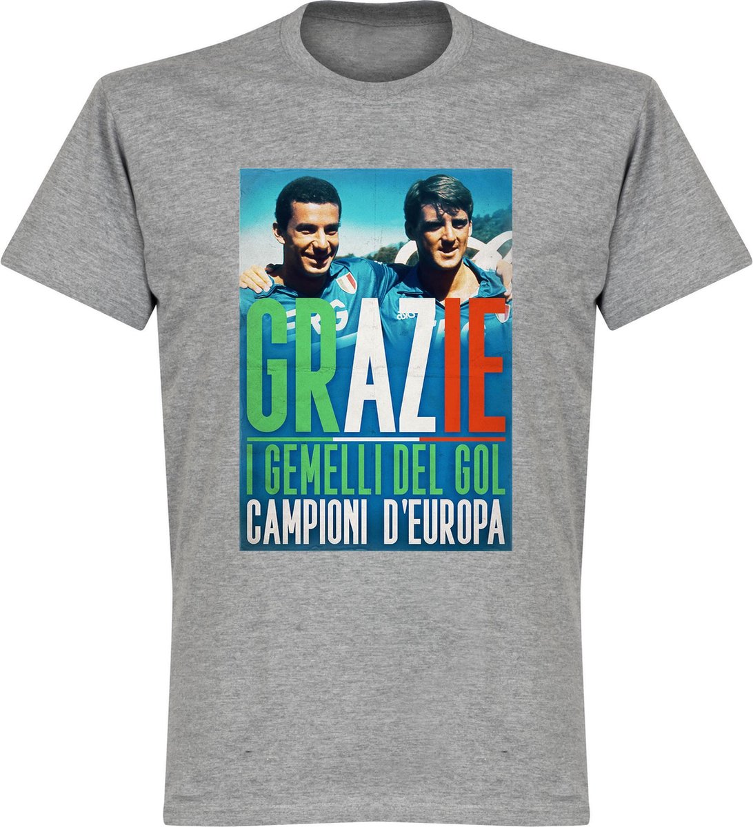 Grazie Gemelli Vialli & Mancini T-Shirt - Grijs - M