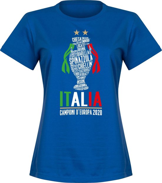 Italië Champions Of Europe 2021 T-Shirt - Blauw - Dames - L - 12