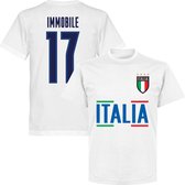 Italië Immobile 17 Team T-Shirt - Wit - 5XL