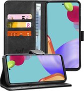 Samsung Galaxy A52s Hoesje - Samsung Galaxy A52 Hoesje - Book Case Leer Wallet - Zwart