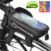 Zacro frame fietstas - mobielhouder - telefoonhouder fiets - waterdicht- mobiel houder tot 6.5 inch - Zwart