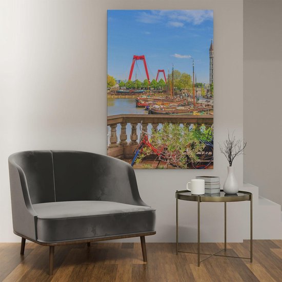 Artaza Peinture sur Toile Vieux Port Coloré à Rotterdam - 80x120 - Groot - Photo sur Toile - Impression sur Toile
