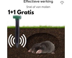 Solar Mollenverjager - Mollenbestrijding Ultrasoon Geluid Op Zonne-Energie - mollen bestrijding - mollenval