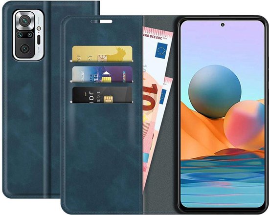 Bookcase hoesje Xiaomi Redmi Note 10 Pro - Just in Case - Blauw uni - Similicuir