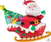 folieballon Santa's Sleigh 76 x 71 cm rood/goen