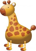 folieballon Walking Giraffe junior 109 x 89 cm geel/bruin