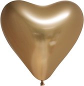 ballonnenset Hart 30 cm chroom/goud 20-delig